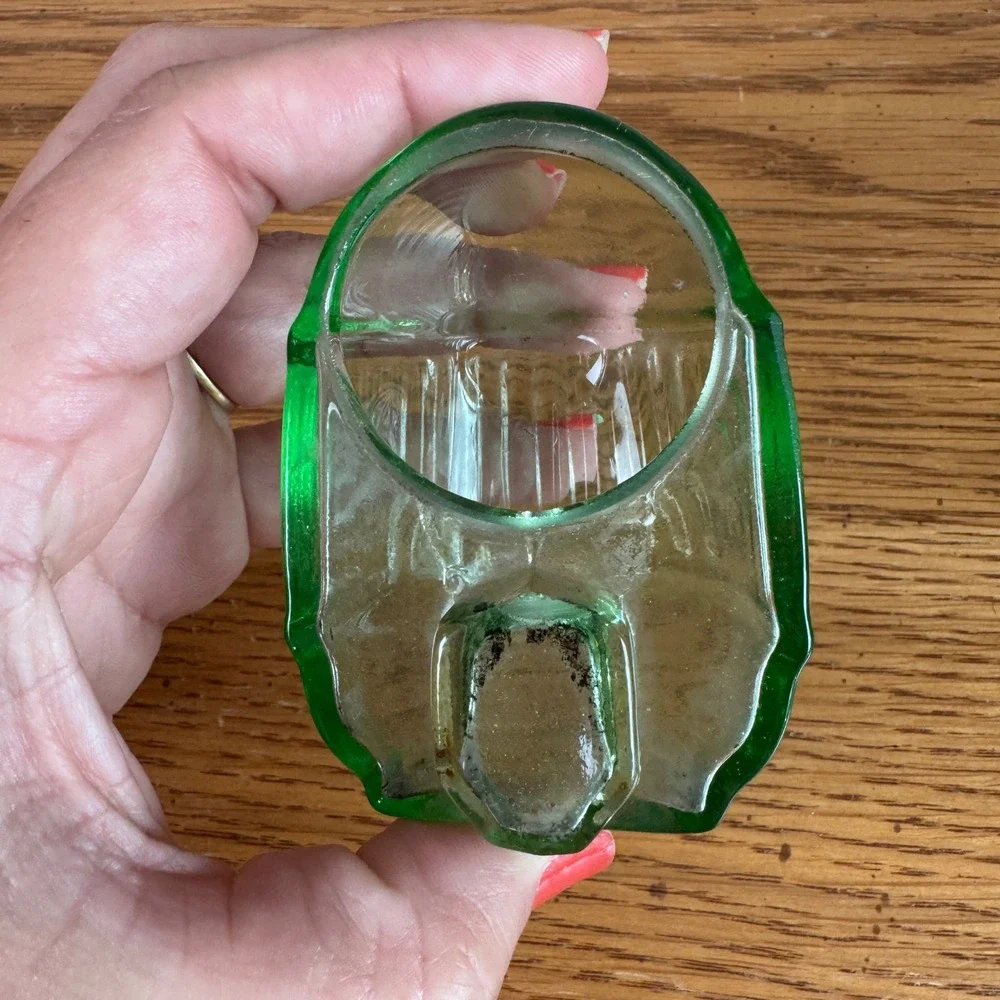 American Vintage Green Glass Insulator Accent